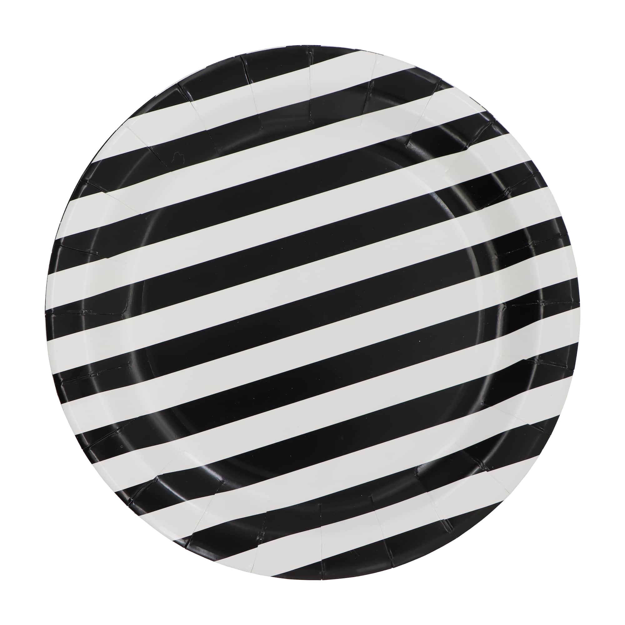 9" Black & White Stripes Dinner Plates, 10ct. by Celebrate It™